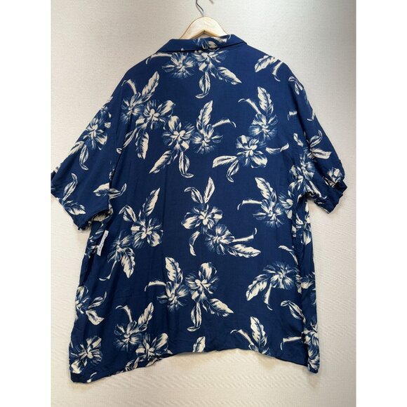 Old Navy Mens Short Sleeve Button Up Shirt Sze XXL Blue Floral Casual Summer NWT - Picture 13 of 15